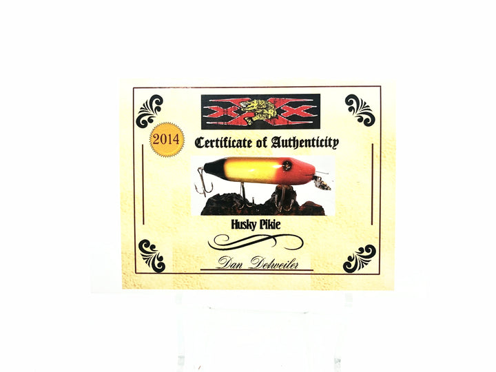 Musky Dan (XXX Lures) Husky Pikie, Red Head/White Flitter/Black Color