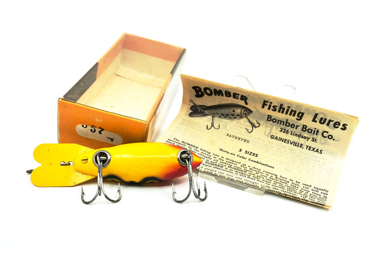 Bomber Wooden 500 Series, #57 Yellow Black Shadow Stripe Color with Box