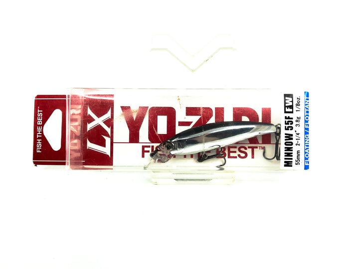 Yo-Zuri LX Minnow 55F FW, Silver Black Color on Card