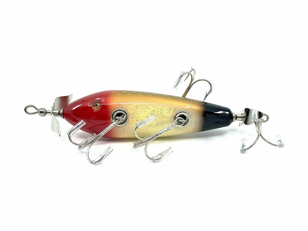 Musky Dan (XXX Lures) 5 Hook Minnow, Red/Gold/Black w/COA