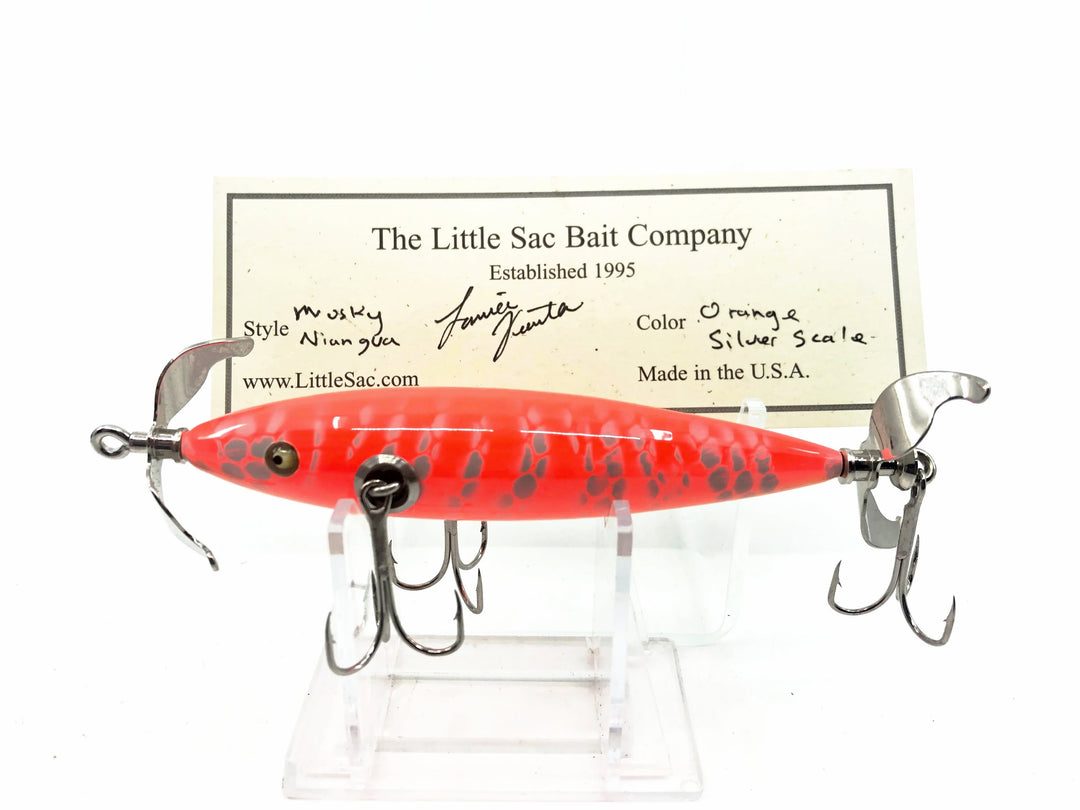 Little Sac Bait Company Musky Niangua Minnow Orange Silver Scale Color Signed Paperwork 2017