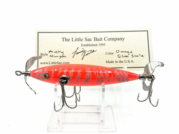 Little Sac Bait Company Musky Niangua Minnow Orange Silver Scale Color Signed Paperwork 2017