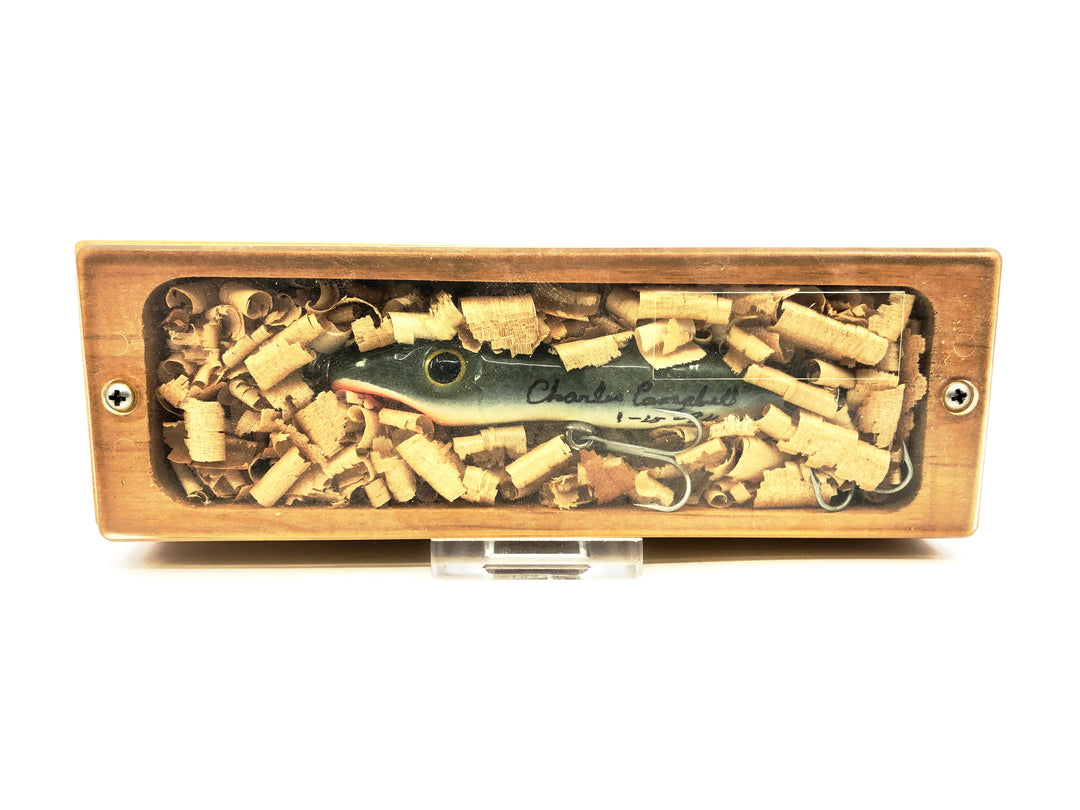 Sugar Pine Wood Walker "Signed" Charles Campbell, Green Scale Color with Box