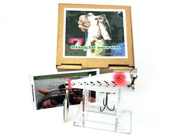 Mucho Works Single Seven Popper, White Shore Minnow Color with Box