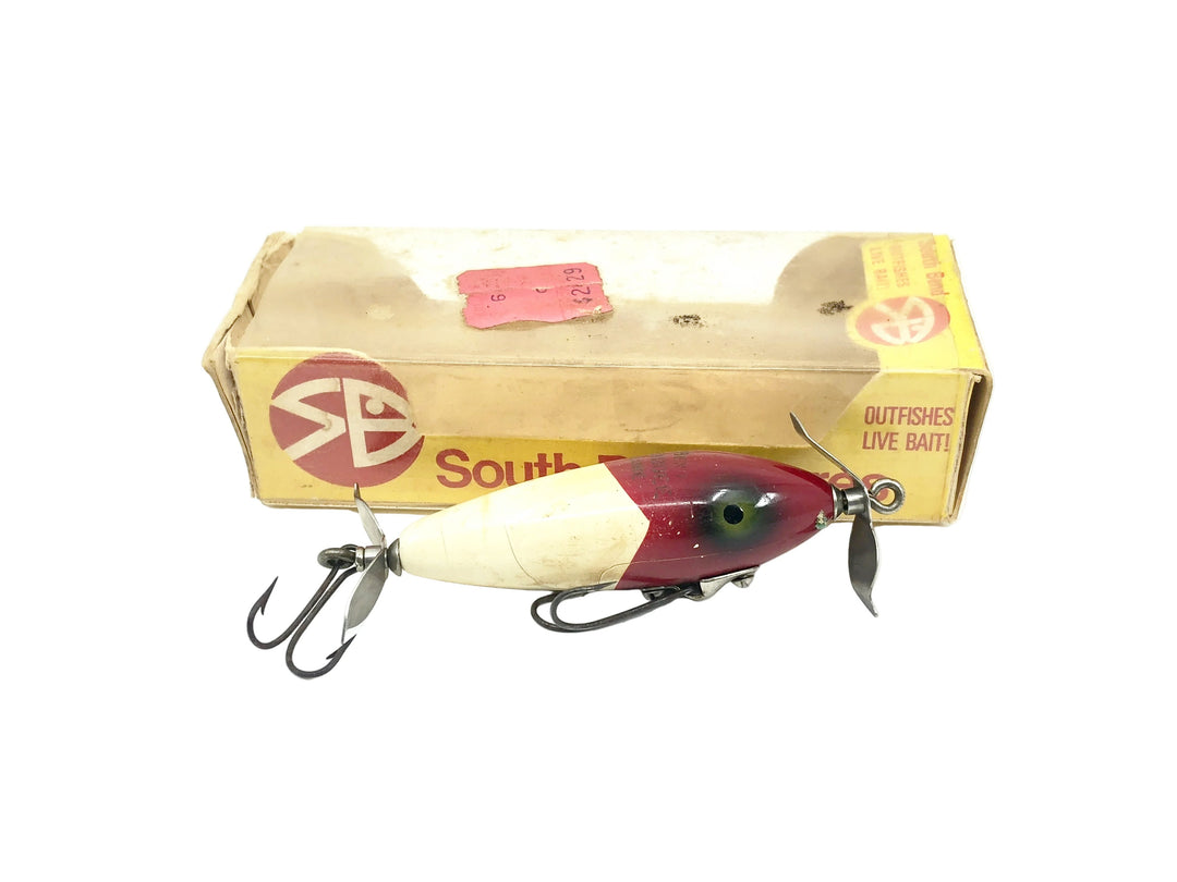 South Bend Spin-I-Diddee, RW Red Head/White Color w/Box