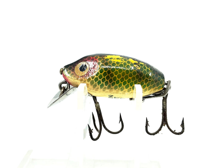 Heddon Wooden Midgit Digit River Runt, L Perch Color