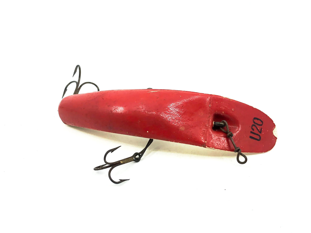 Helin Flatfish U20, WR White Bottom/Red Top Color - Vintage Plastic
