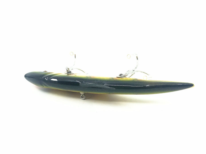 Musky Dan (XXX Lures) Florida Old Style Injured Minnow, Perch Color w/COA