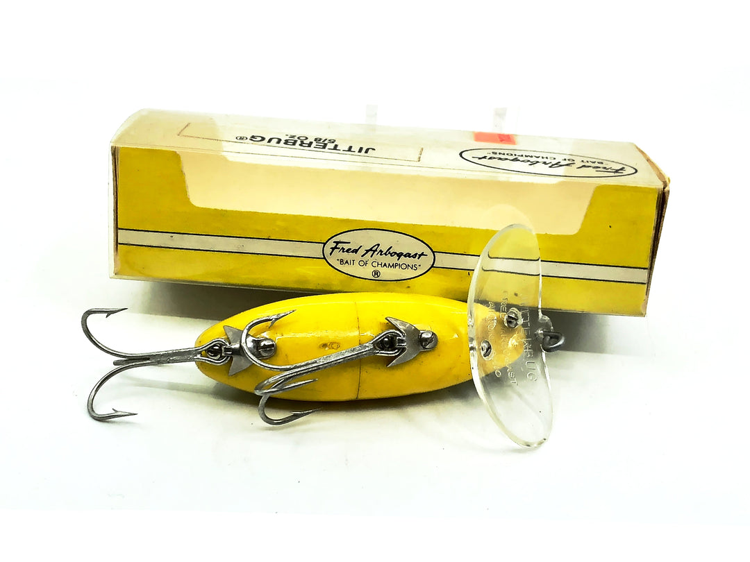 Arbogast Jitterbug Clear Lip 5/8oz, Frog/Yellow Belly Color with Box