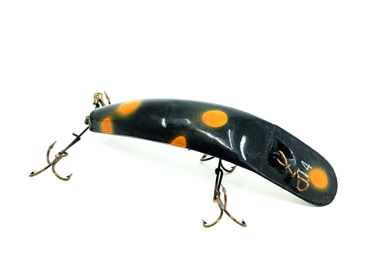 Helin Wooden Flatfish T4, BL Black/Orange Spots Color