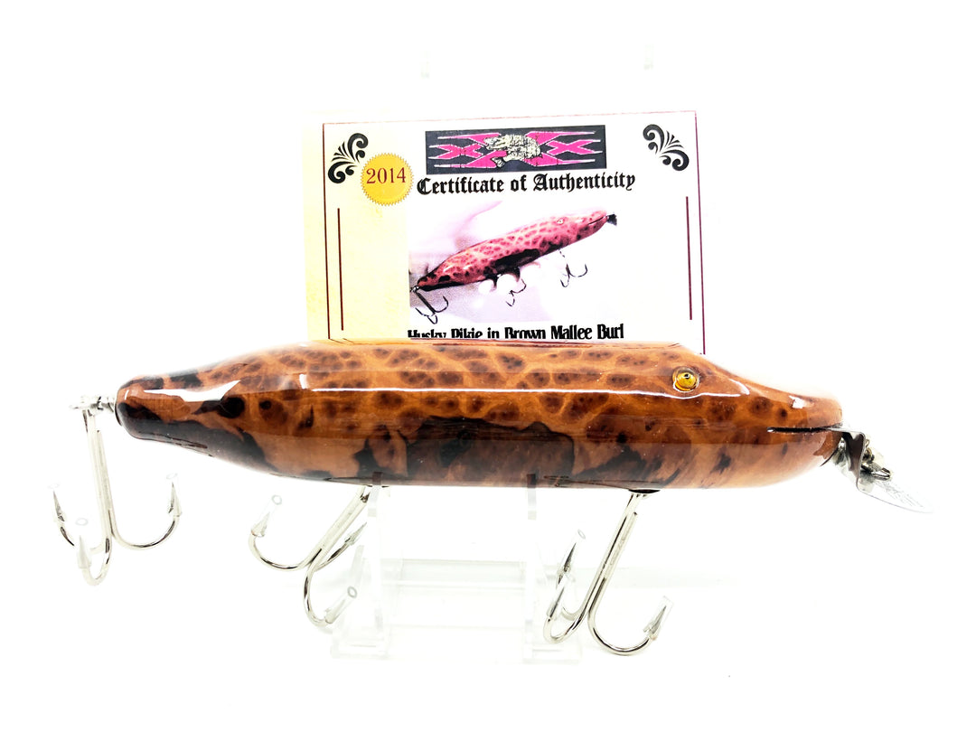 Musky Dan (XXX Lures) Husky Pikie, in Brown Mallee Burl Color w/COA