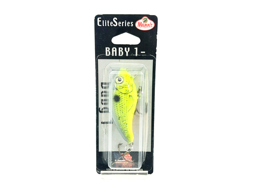 Mann's Elite Baby 1- Minus, Chartreuse Threadfin Color on Card