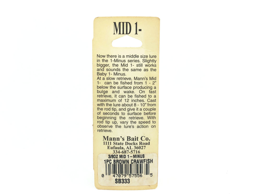 Mann's Mid 1- Minus, Brown Crawfish Color on Card