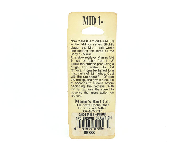 Mann's Mid 1- Minus, Brown Crawfish Color on Card