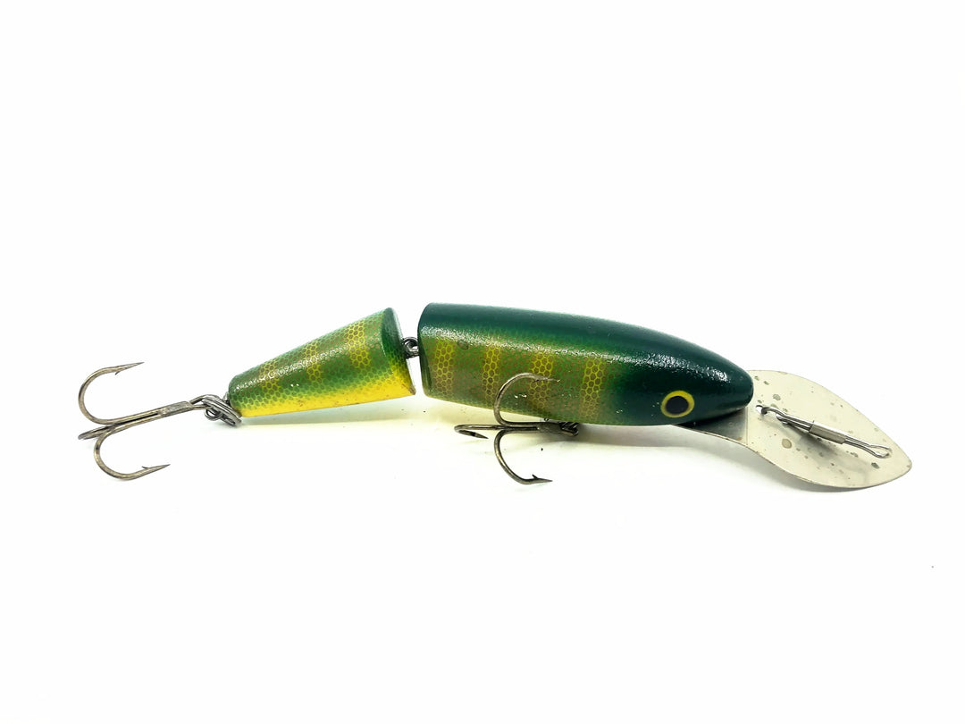 Jointed Wooden 5" Musky Bait, Green Perch Color
