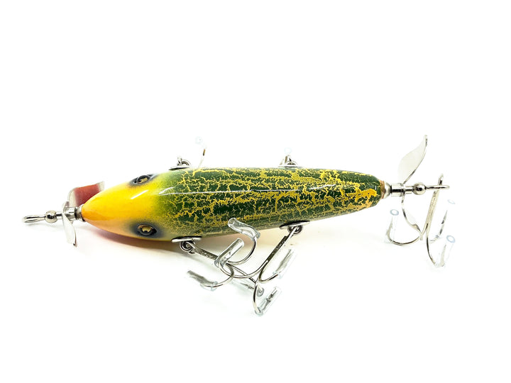 Musky Dan (XXX Lures) 5 Hook 150 Lure, Yellow/Green Crackle Back w/COA