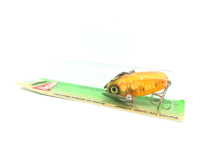 Heddon Crazy Crawler, XOY Transparent Orange Shore Color on Card