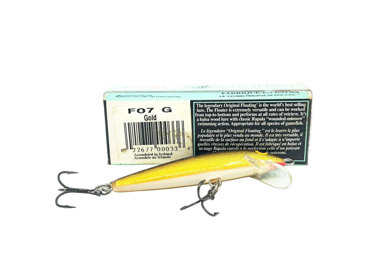 Rapala Original Floating F07, G Gold Color w/Box