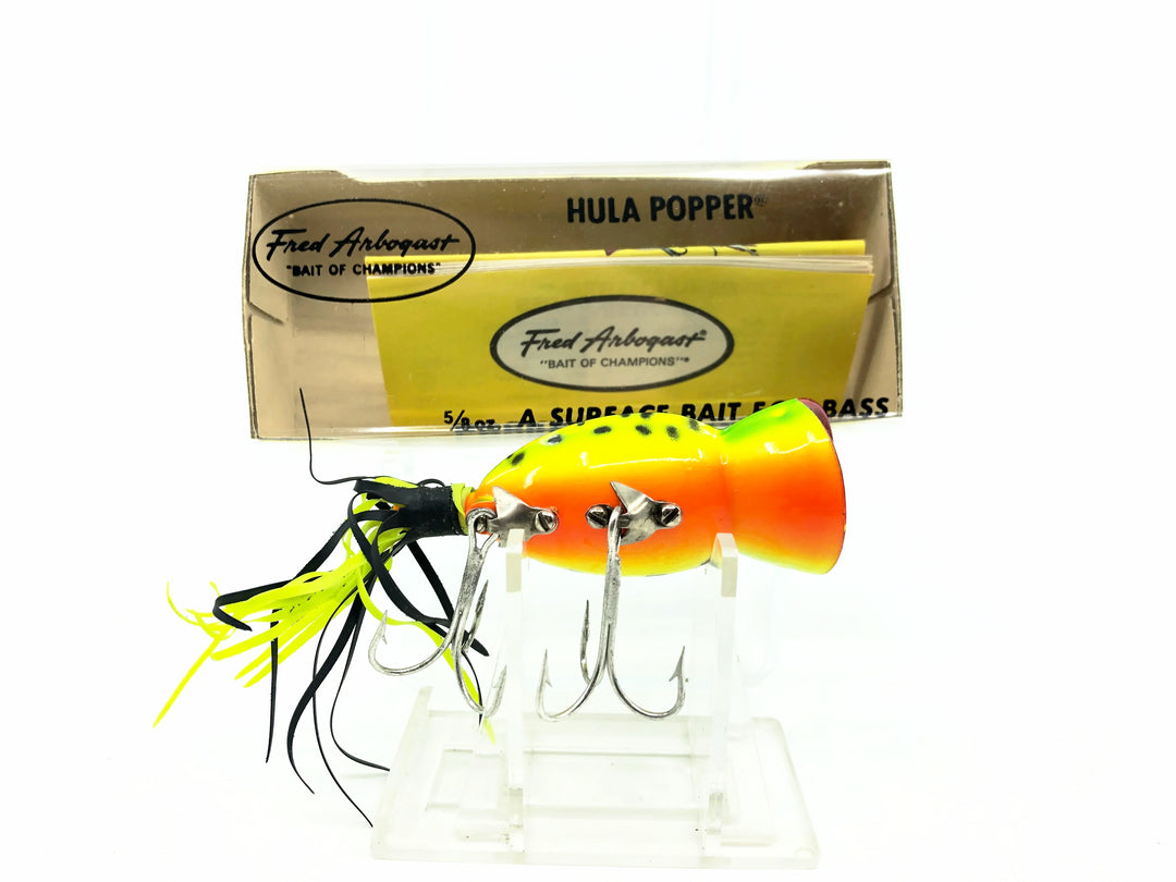 Arbogast Hula Popper 750, #115 Fire Tiger Color with Box