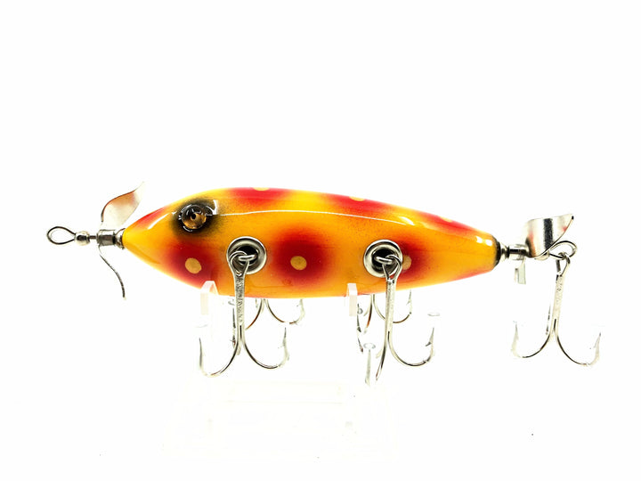 Musky Dan (XXX Lures) 5 Hook, Orange/Red & Gold Spots w/COA