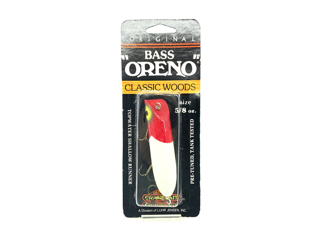Luhr-Jensen South Bend Bass Oreno 973, #06 White/Red Head Color on Card