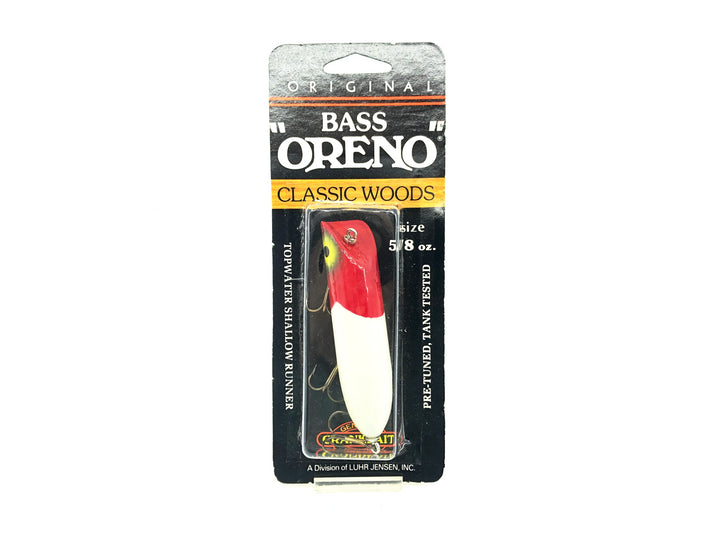 Luhr-Jensen South Bend Bass Oreno 973, #06 White/Red Head Color on Card