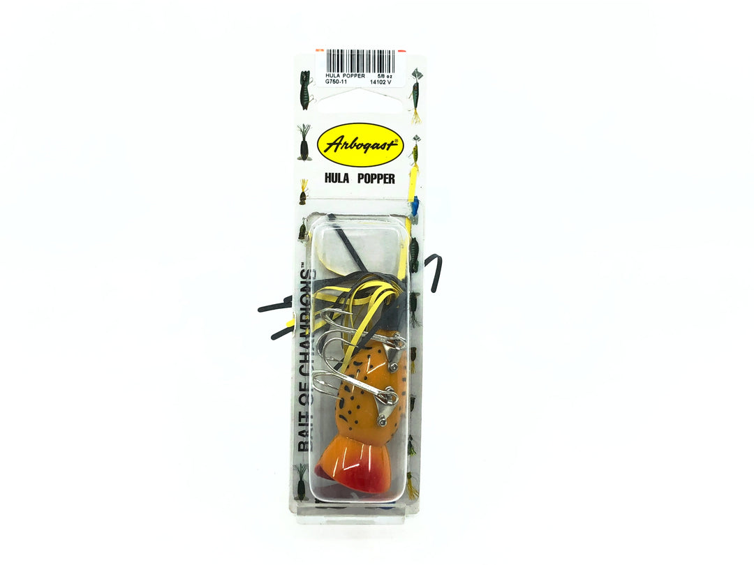 Arbogast Hula Popper, Yellow Coachdog Color