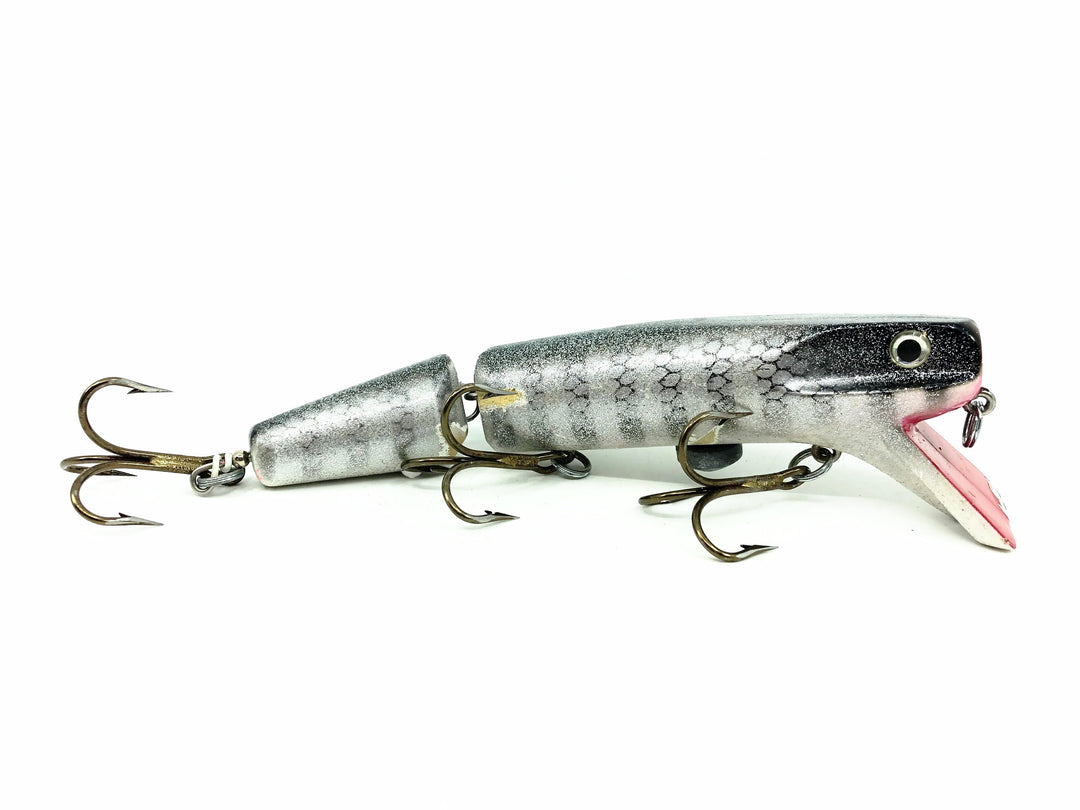 Drifter Tackle 6" Jointed Muskie Stalker, Silver Black Ribs Color