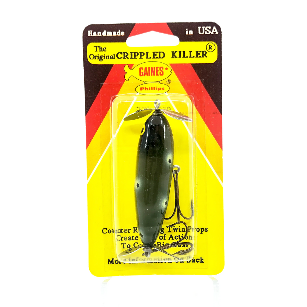 cripple backs fishing lure Gaines/Phillips Crippled Killer PCK-1000, #9 Frog Spot Color on Card – My  Bait Shop, LLC