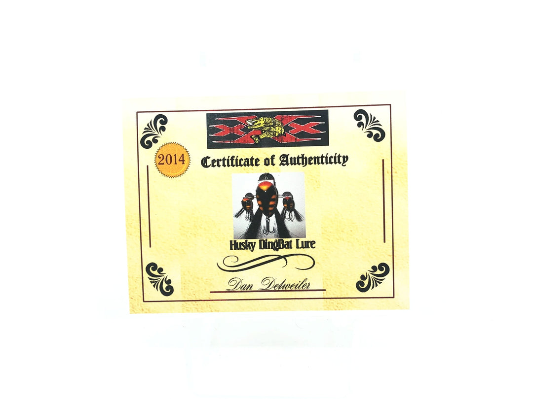 Musky Dan (XXX Lures) Husky Dingbat Trio, Gold/Yellow/Red/Black Back & Ribs Color w/COA