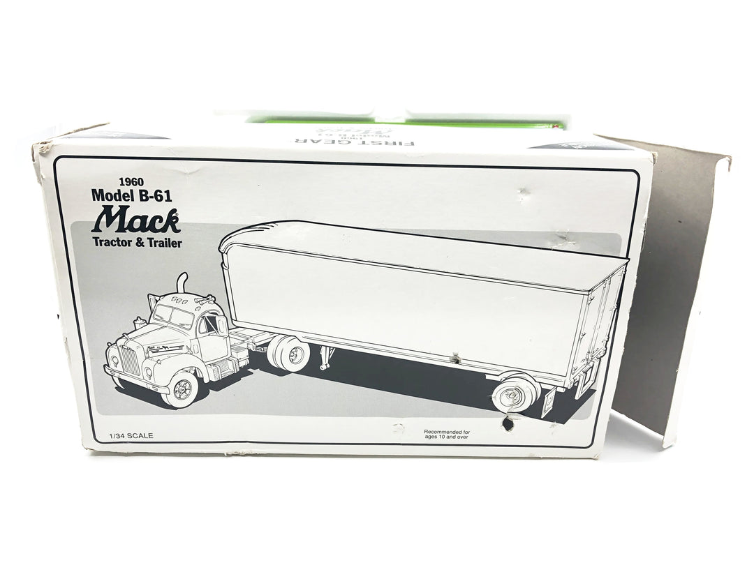 First Gear 1960 Mack Tractor & Trailer B-61, South Bend Fishing w/Box