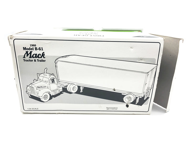 First Gear 1960 Mack Tractor & Trailer B-61, South Bend Fishing w/Box