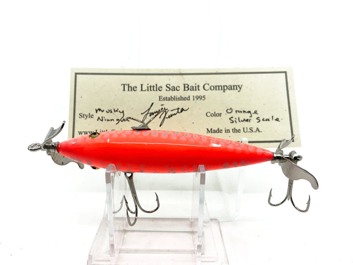 Little Sac Bait Company Musky Niangua Minnow Orange Silver Scale Color Signed Paperwork 2017