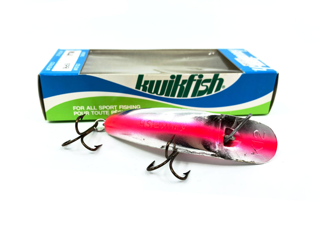 Pre Luhr-Jensen Kwikfish K12, SPR Silver Plate/Red Fluorescent Stripe Color New in Box Old Stock