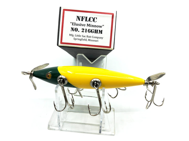 Little Sac Bait Company NFLCC Collectors Club 2014 Limited Edition Club Lure "Elusive Minnow" No.216GHM, Green Head Minnow Color with Box