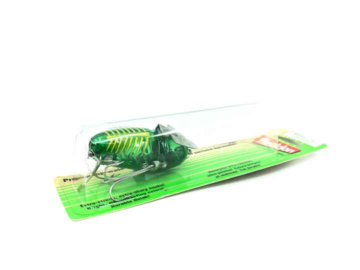 Heddon Crazy Crawler, XGY Transparent Green Shore Color on Card