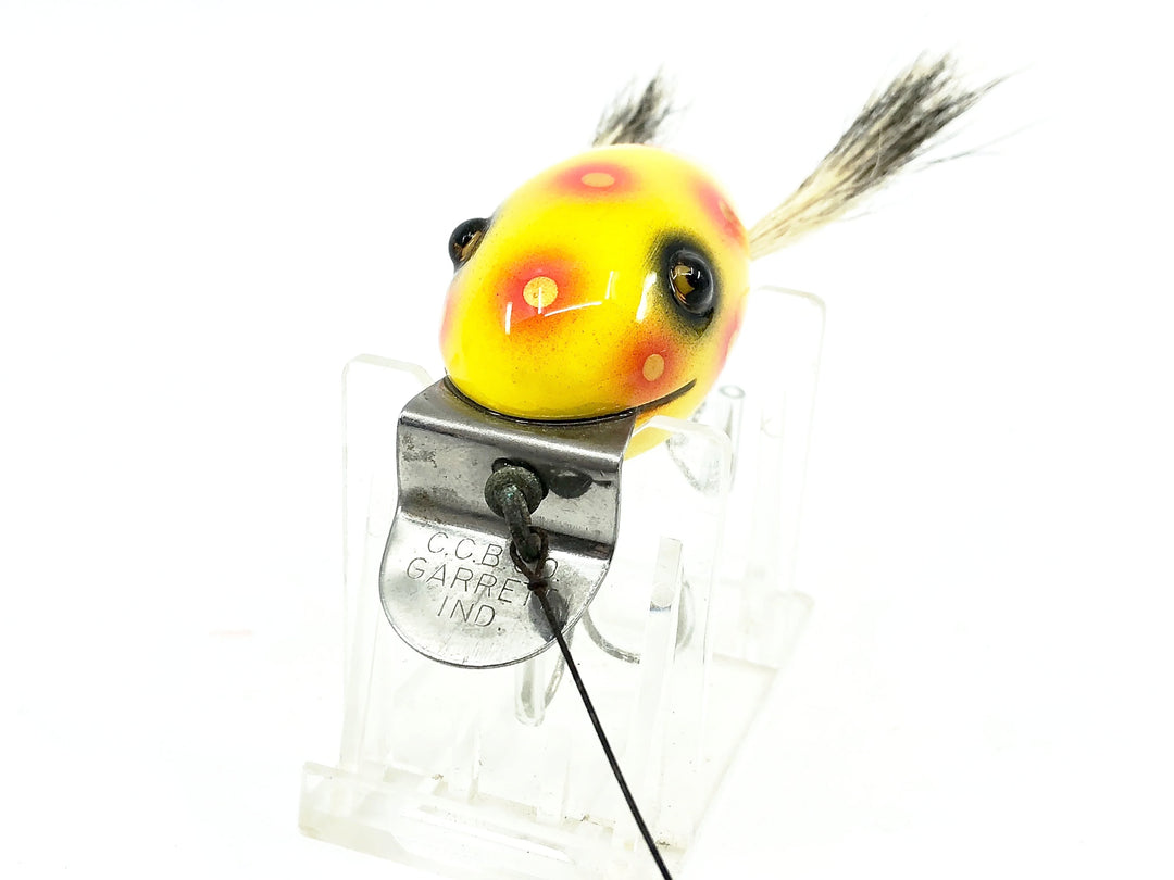 Musky Dan (XXX Lures) Repainted Creek Chub Dingbat w/Badger hair, Yellow/Spots w/COA