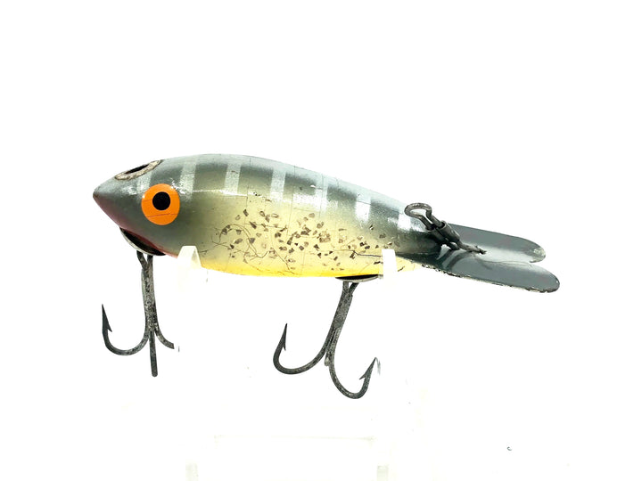 Wooden Bomber 400 Series, #70 Silver Black Back/Yellow Belly/Silver Sparkle Color