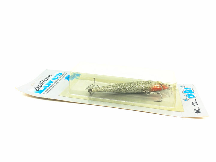Lee Sisson Ticker Sisson's Minnow, Silver Sparkles/Black Back Color on Card