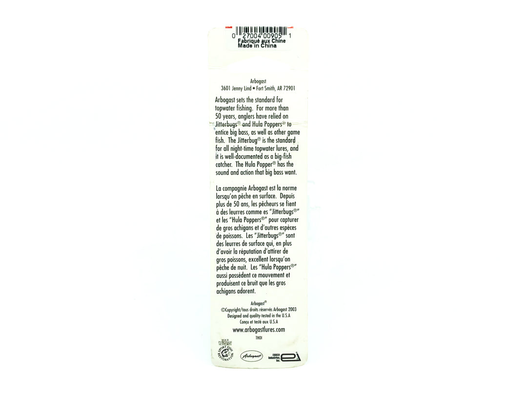 Arbogast Jitterbug 5/8oz, Black Color on Card