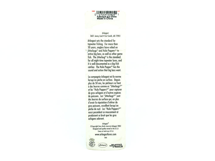 Arbogast Jitterbug 5/8oz, Black Color on Card