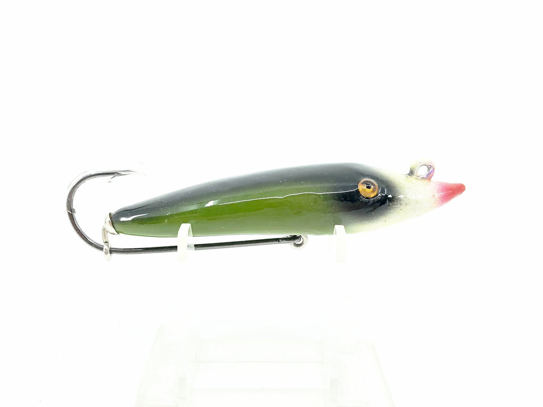 Musky Dan (XXX Lures) Single Hook Pikaroon, Green/White Head Color