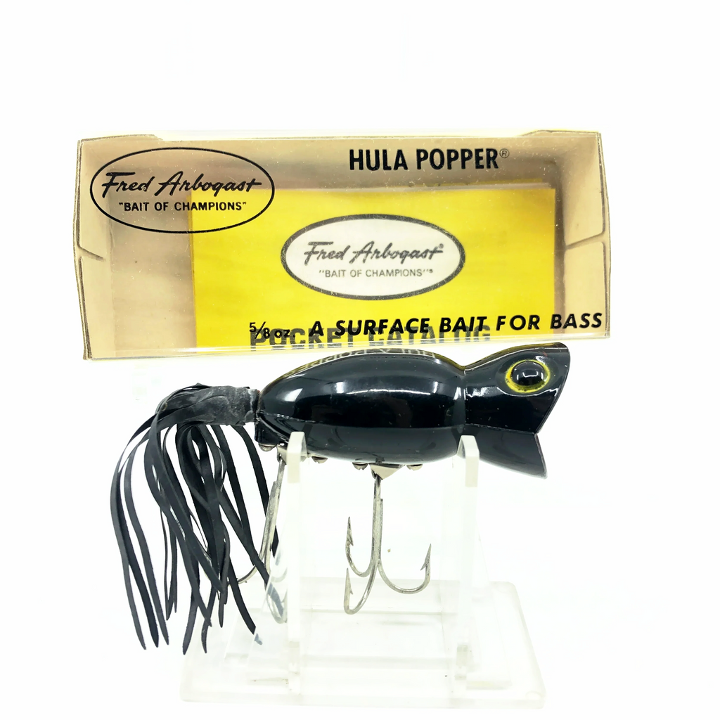 Arbogast Hula Popper 750, B Black Color with Box – My Bait Shop, LLC
