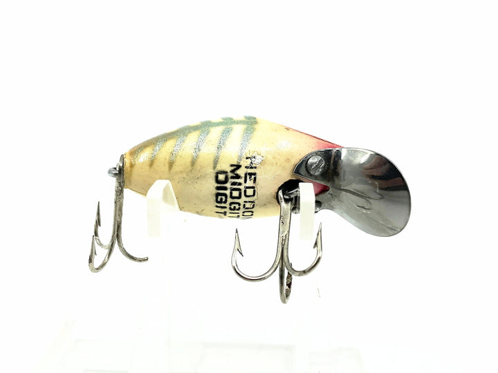 Heddon Wooden Midgit Digit River Runt, XRW White Shore Minnow Color