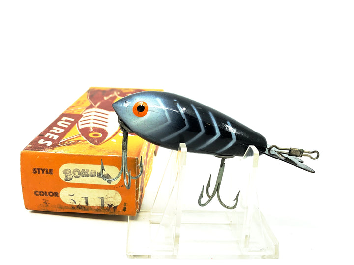 Wooden Bomber 500, #14 Black/White Ribs Color with Two Piece Box