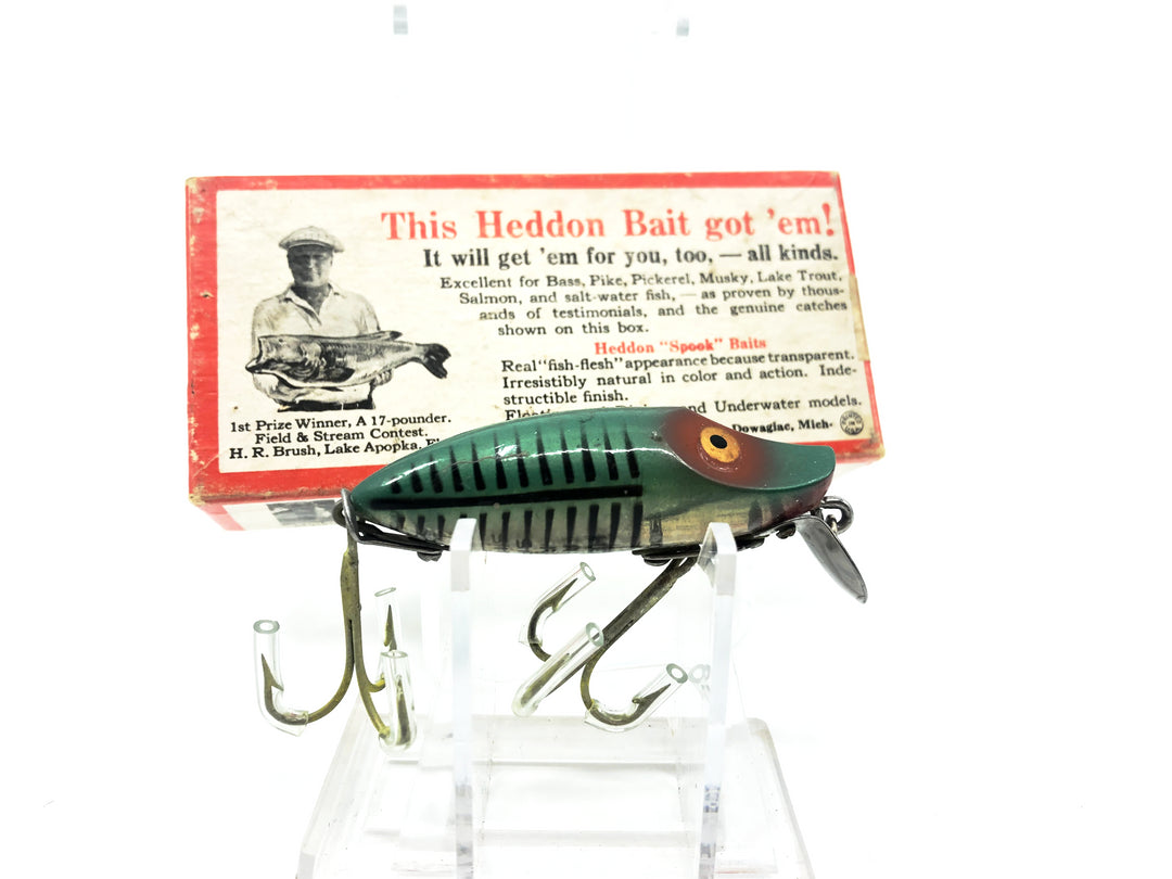Heddon River Runt Spook Sinker 9119-XRG, Green Shore Minnow Color with Brush Box 1st Gen