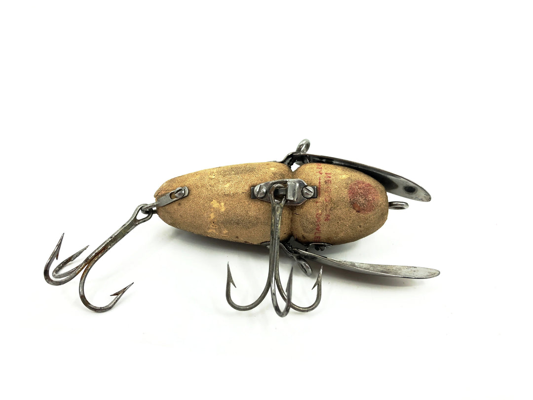 Heddon Wooden Crazy Crawler 2100 Flocked, GM Grey Mouse Color