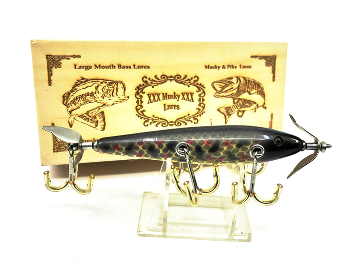 Musky Dan (XXX Lures) 5 Hook Minnow, Black Scale Color with Box