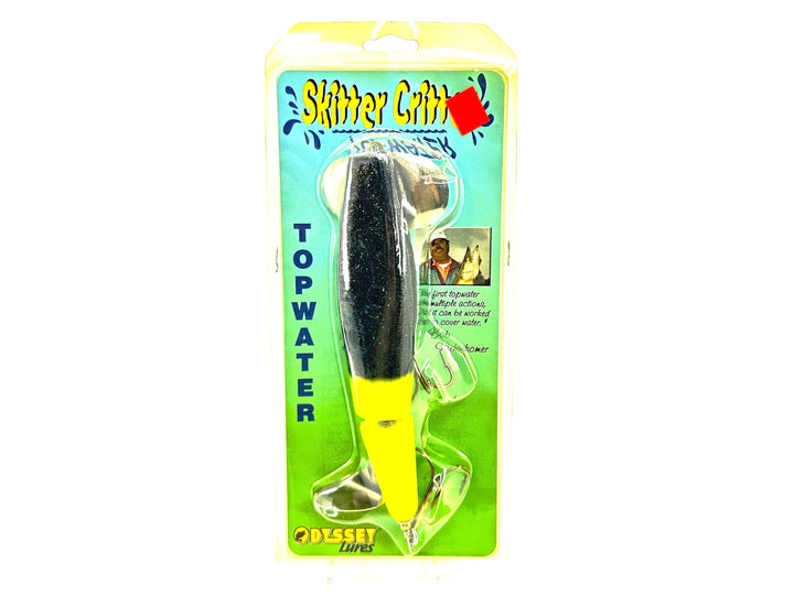 Odyssey Lures Skitter Critter, Black/Chartreuse Tail Color on Card