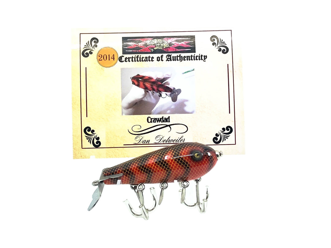 Musky Dan (XXX Lures) Crawdad, Dark Red Craw Color w/COA